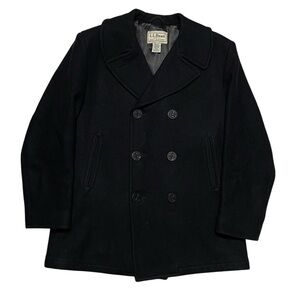 LL Bean Anchor Collection Peacoat Men's Size Medium Wool Sterlingwear Of Boston